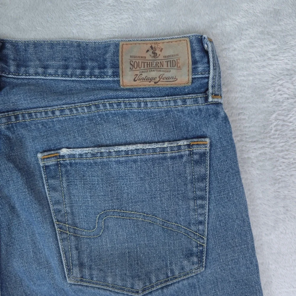 Southern Tide Vintage Jeans Mens 34x30 Blue 100% Cotton Straight Leg Denim
